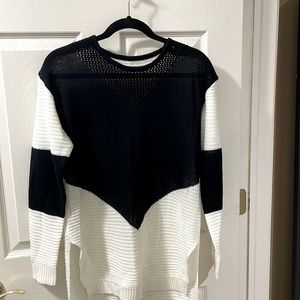 Large Black and White long sleeve sweater